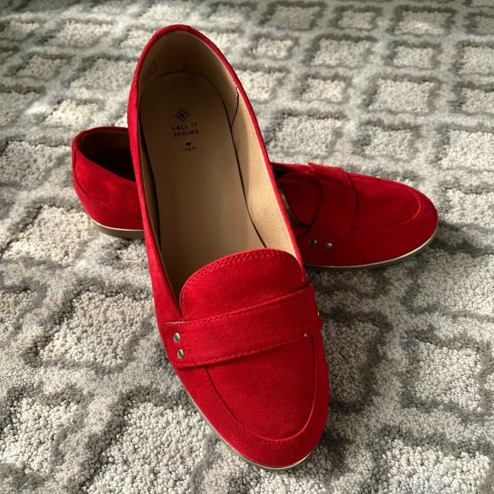 Call It Spring Red Loafers Size 7 - image 1